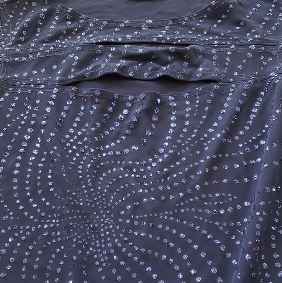 Glitter spirals sleeveless 2 peekaboo slits breast - Picture 2 of 5